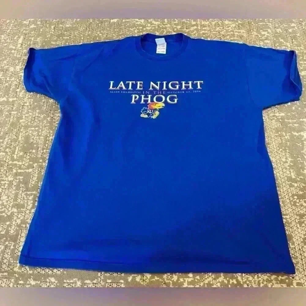 Kansas Jayhawks 2006 Late Night Short Sleeve Men’s size 2XL color Blue